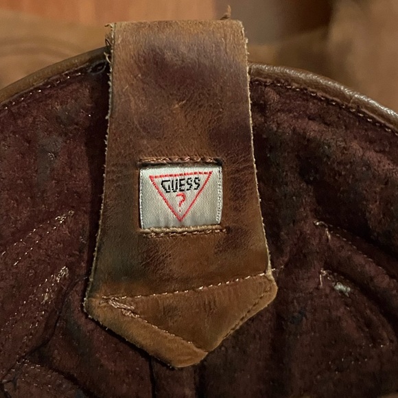 Guess by Georges Marciano brown suede cowboy boots sz 9.5 - Picture 7 of 8